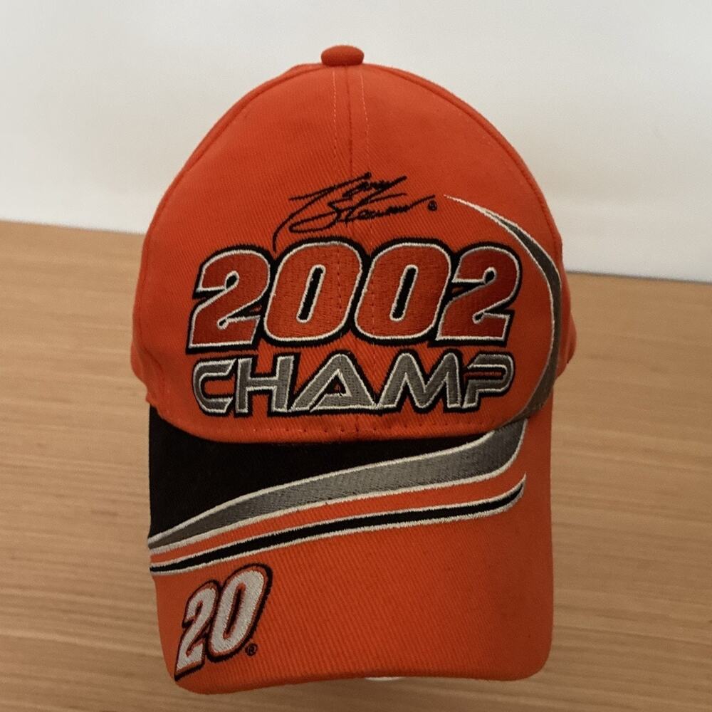 Youth NASCAR 2002 Champion #20 Tony Stewart VTG Strapback Adjustable Hat Cap